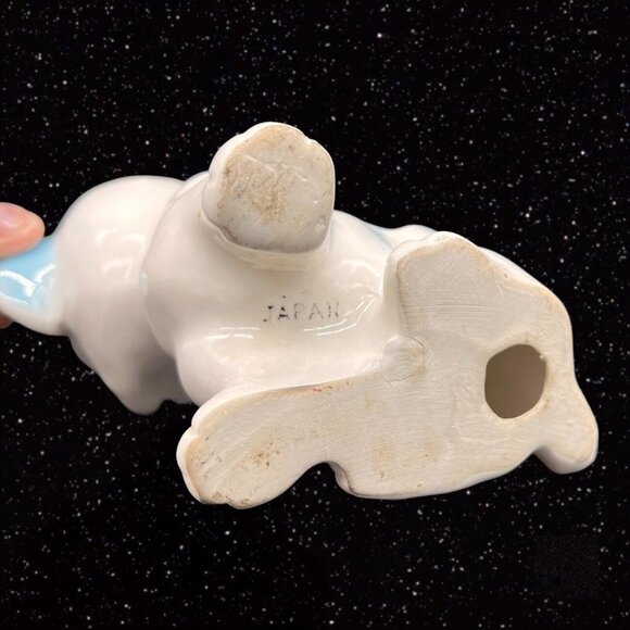 Vintage Dog White Blue Figurine Hand Painted Made in Japan 5”T 4”W - Picture 6 of 9